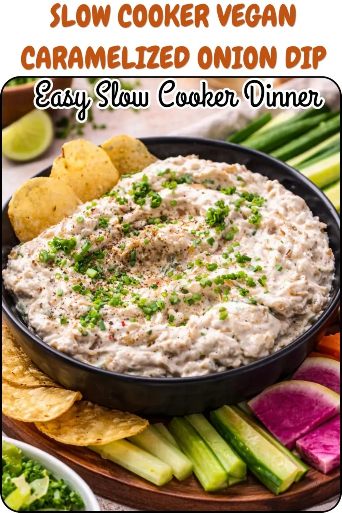 Slow Cooker Vegan Caramelized Onion Dip