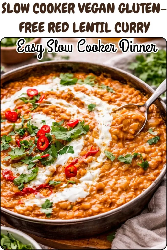 Slow Cooker Vegan Gluten-Free Red Lentil Curry
