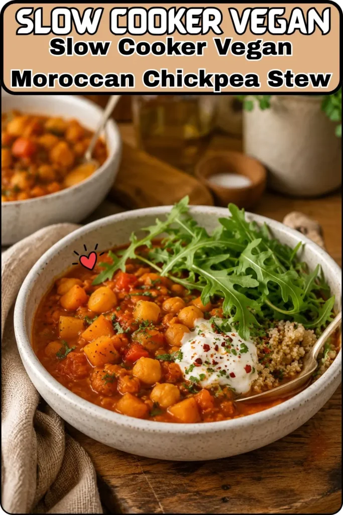 Slow Cooker Vegan Moroccan Chickpea Stew