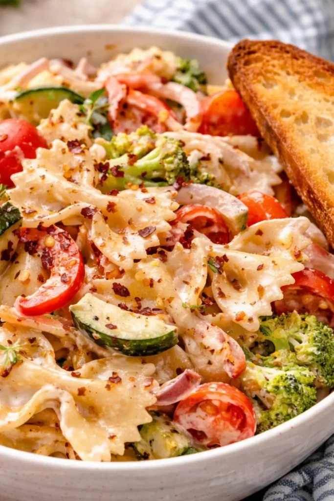 Slow Cooker Vegan Pasta Primavera