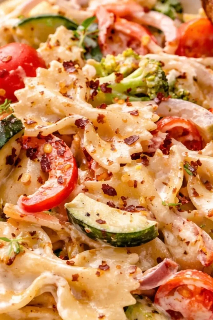 Slow Cooker Vegan Pasta Primavera