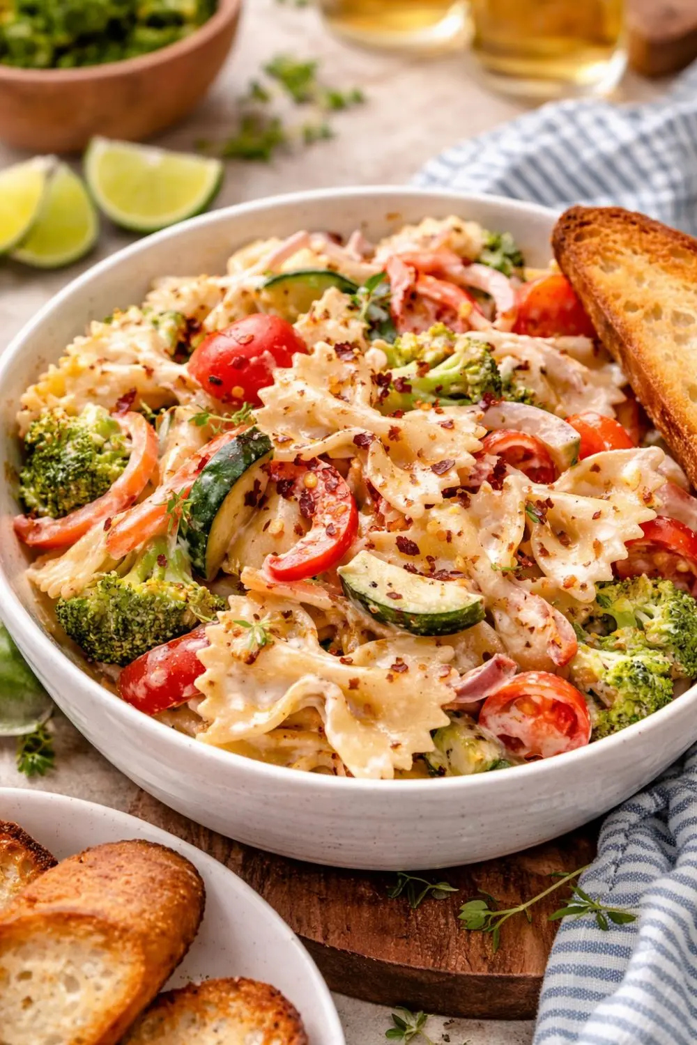 Slow Cooker Vegan Pasta Primavera
