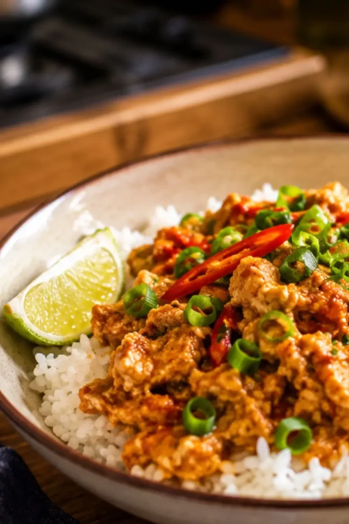 Slow Cooker Vegan Spicy Peanut Tofu