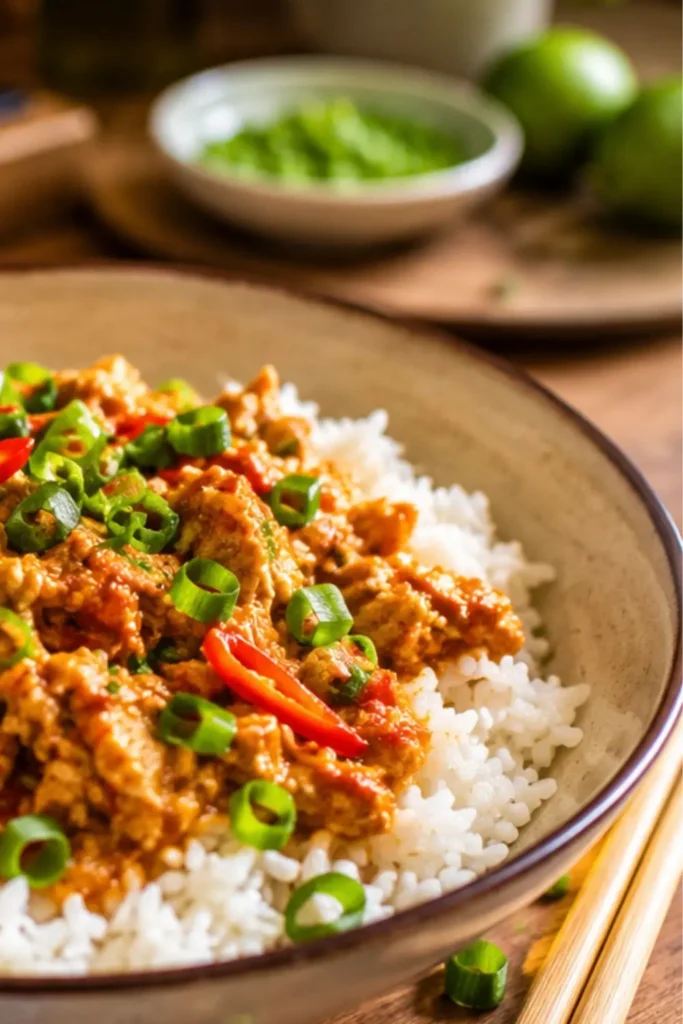 Slow Cooker Vegan Spicy Peanut Tofu