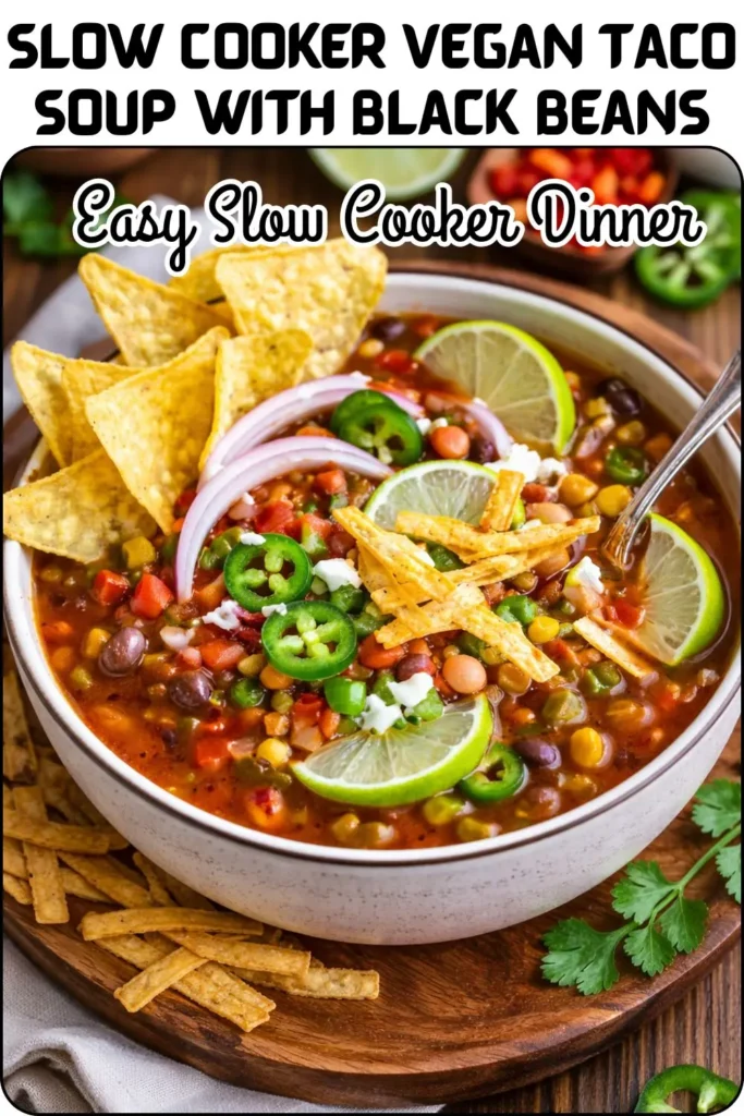 Slow Cooker Vegan Taco Soup with Black Beans
