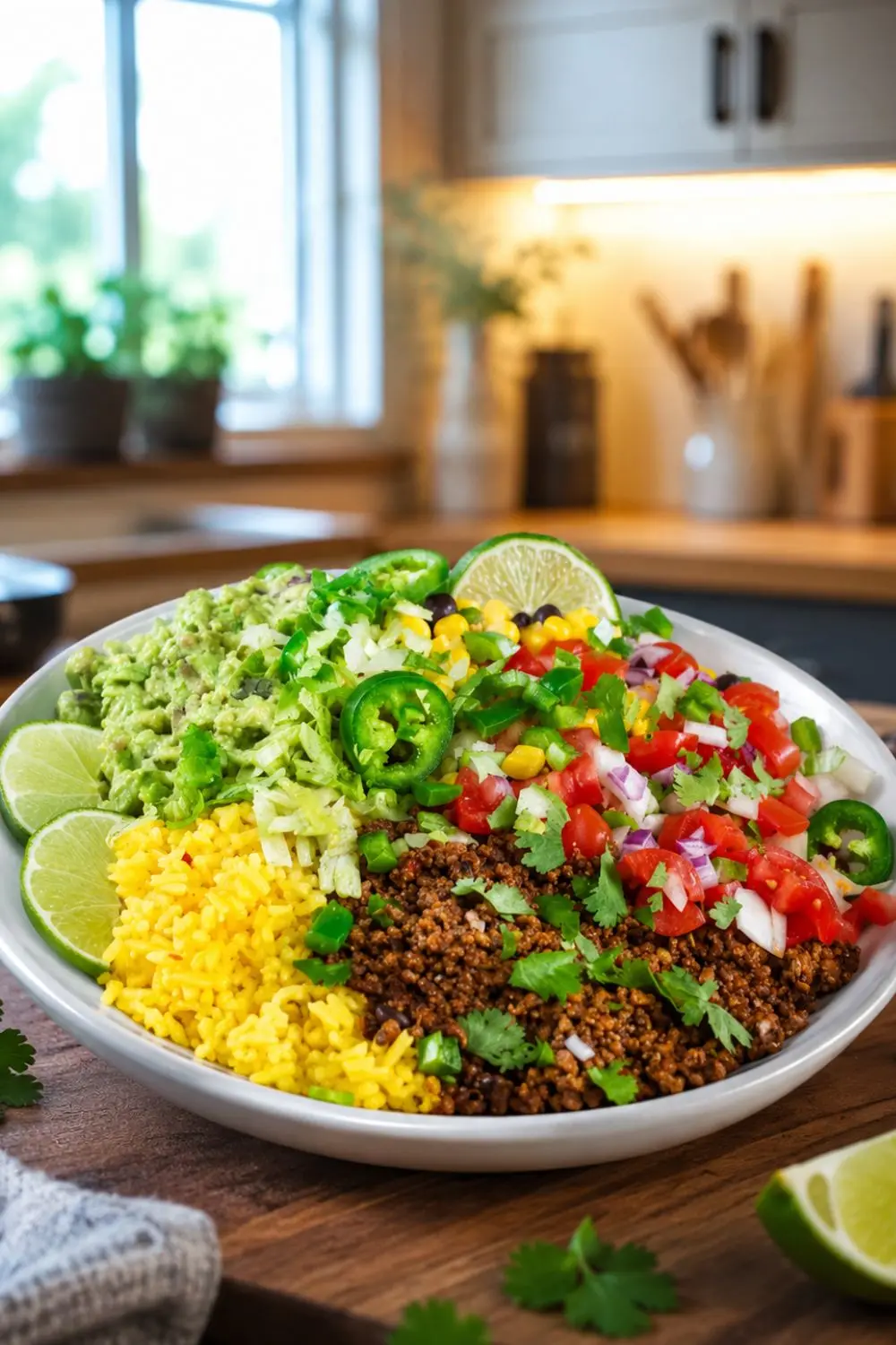 Slow Cooker Vegan Walnut Taco Meat Bowl