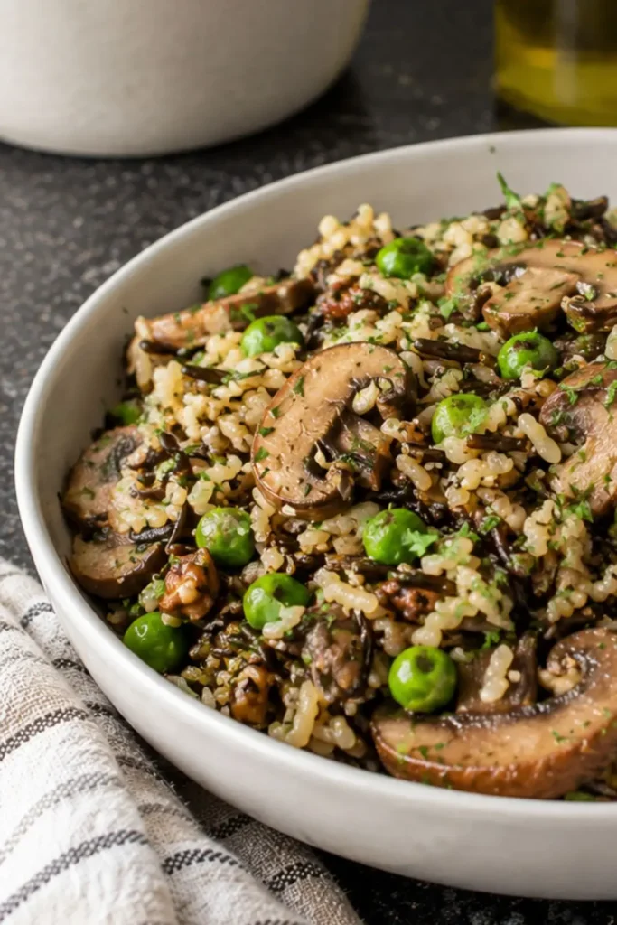 Slow Cooker Vegan Wild Rice and Mushroom Pilaf