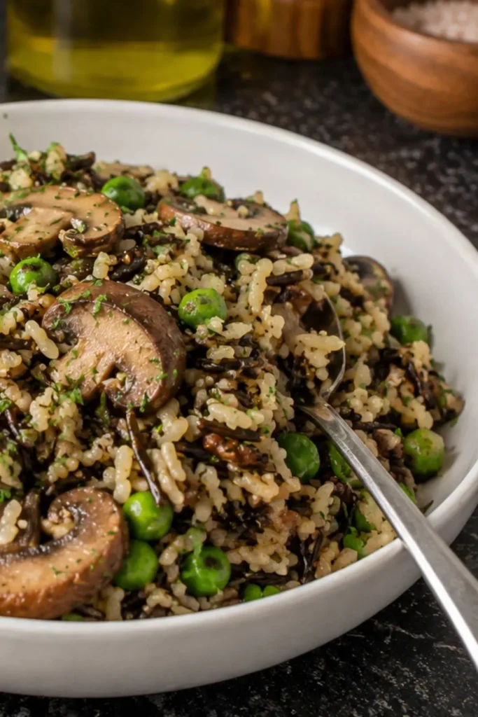 Slow Cooker Vegan Wild Rice and Mushroom Pilaf