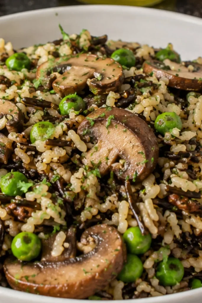 Slow Cooker Vegan Wild Rice and Mushroom Pilaf