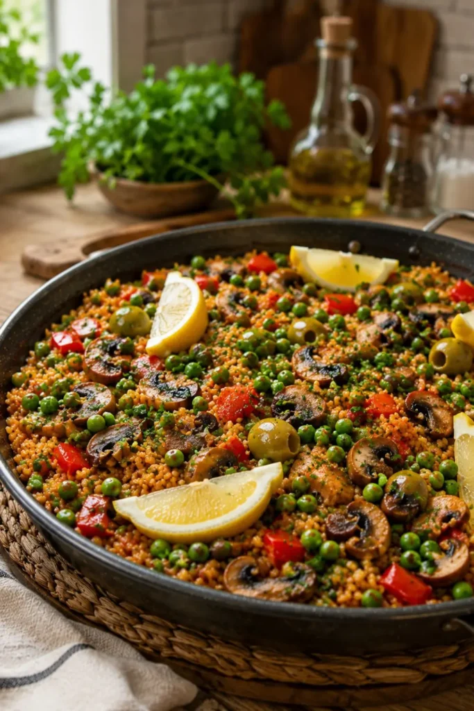Summer Vegan Slow Cooker Paella with Saffron
