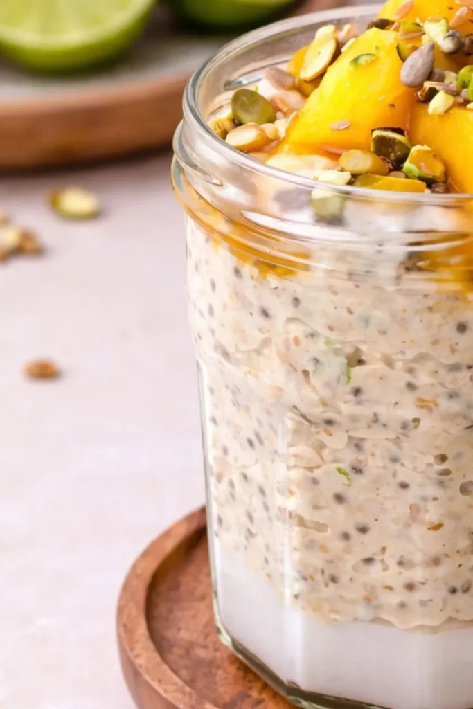 The BEST Vegan Mango Overnight Oats