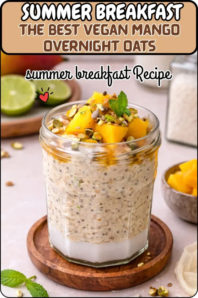 The BEST Vegan Mango Overnight Oats