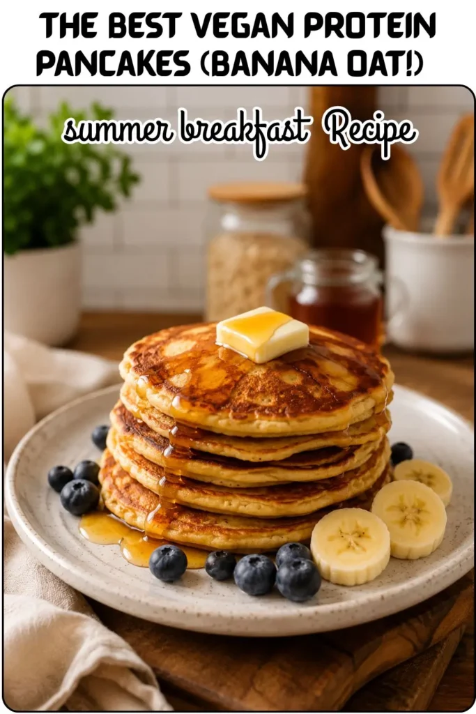 The Best Vegan Protein Pancakes (Banana Oat!)