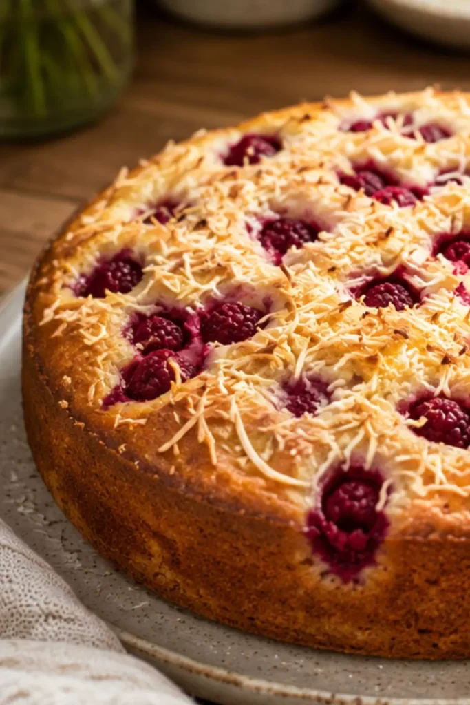 Vegan Almond Raspberry Cake