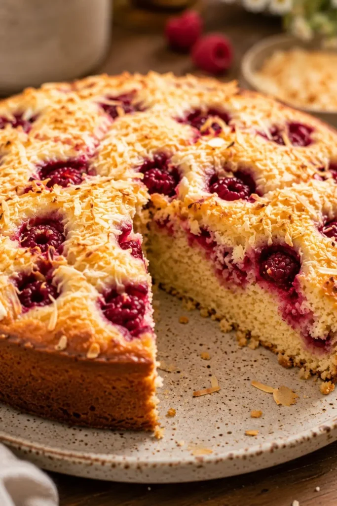 Vegan Almond Raspberry Cake