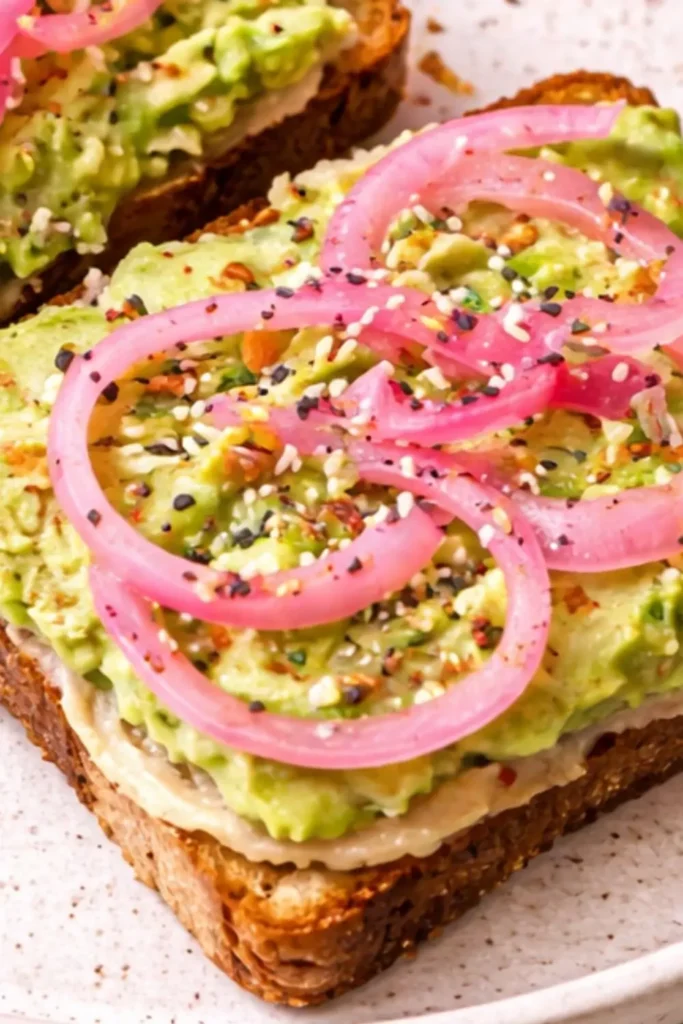 Vegan Avocado Toast with Pickled Red Onion