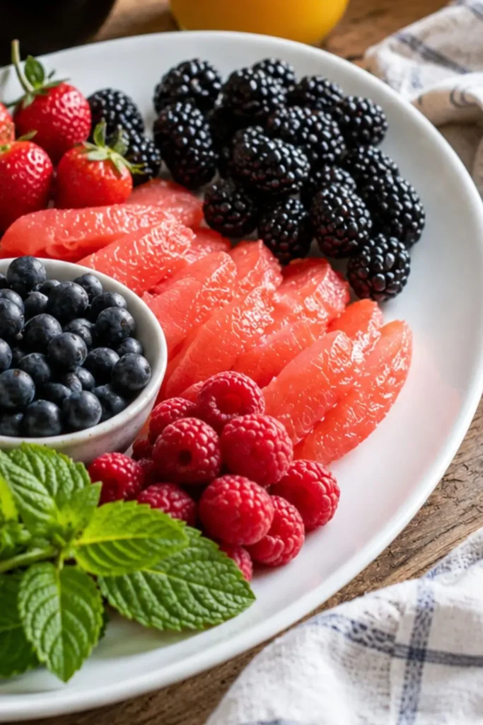 Vegan Citrus and Berry Breakfast Salad with Mint