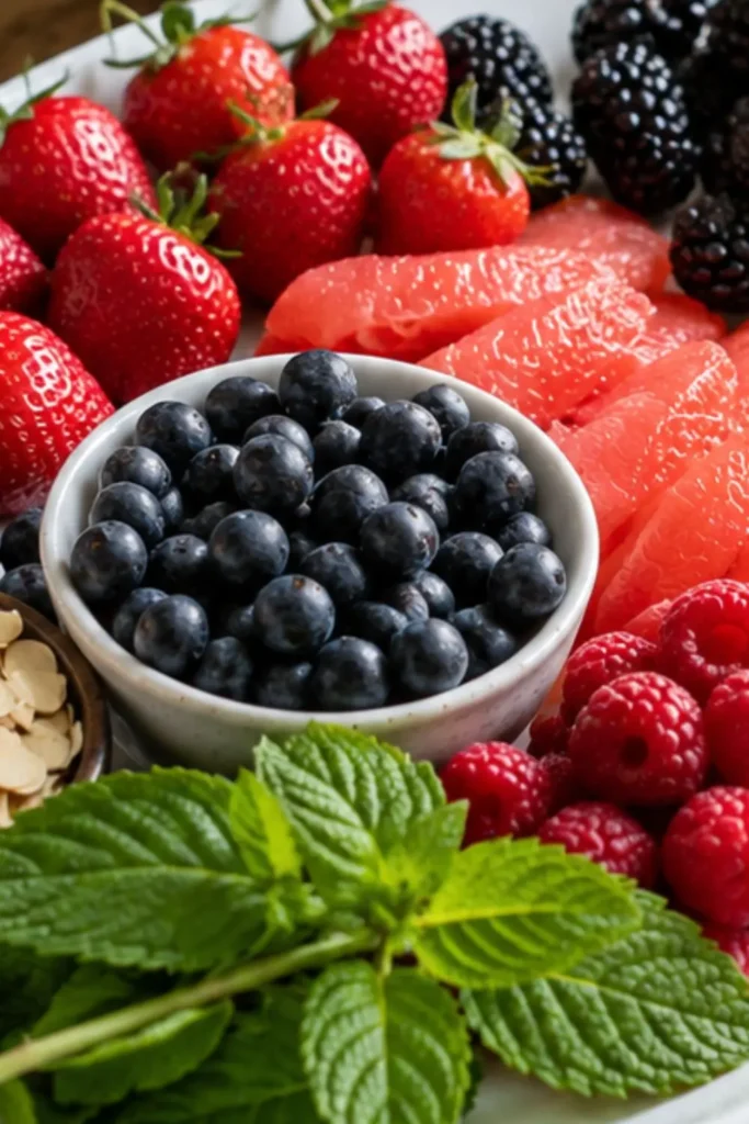 Vegan Citrus and Berry Breakfast Salad with Mint