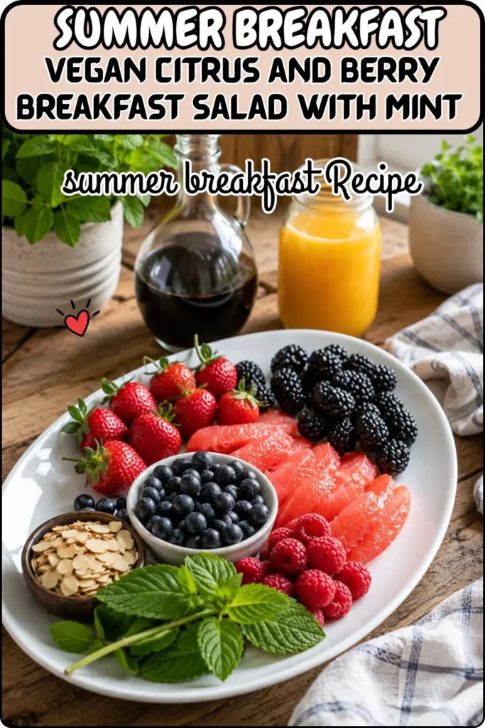 Vegan Citrus and Berry Breakfast Salad with Mint