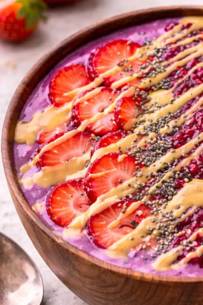 Vegan Peanut Butter Berry Smoothie Bowl