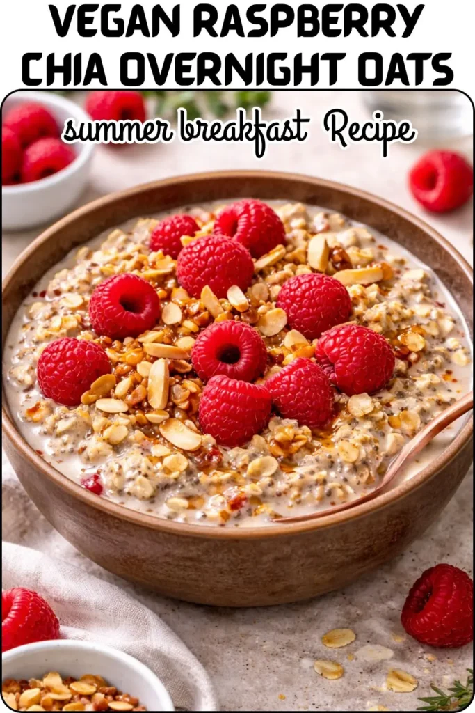 Vegan Raspberry Chia Overnight Oats
