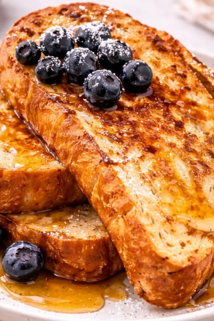 Vegan Sourdough French Toast with Maple Drizzle