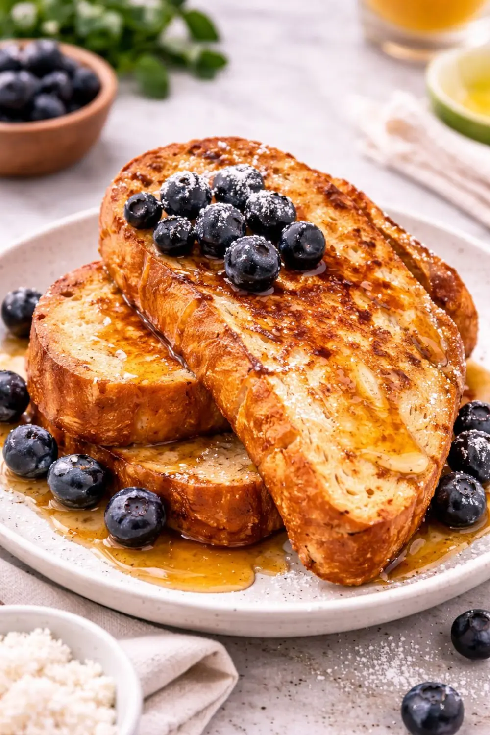 Vegan Sourdough French Toast with Maple Drizzle