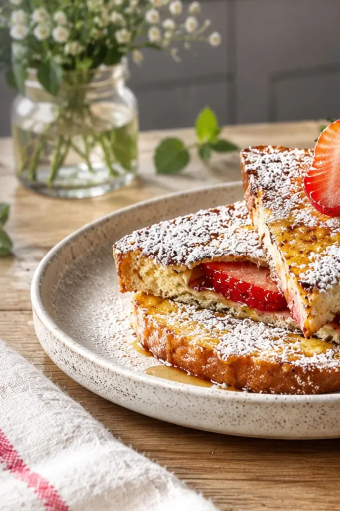 Vegan Strawberry Stuffed French Toast