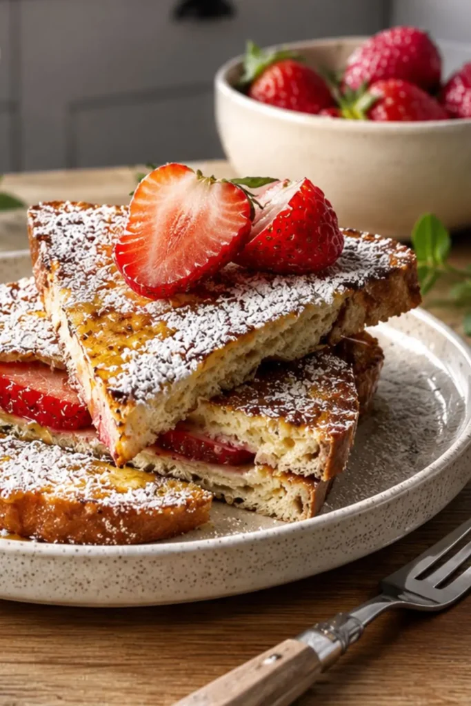 Vegan Strawberry Stuffed French Toast