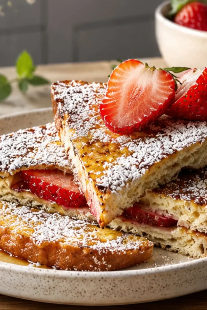 Vegan Strawberry Stuffed French Toast