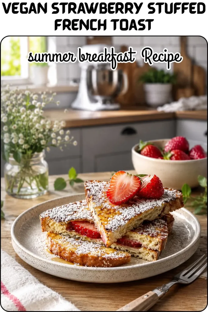 Vegan Strawberry Stuffed French Toast