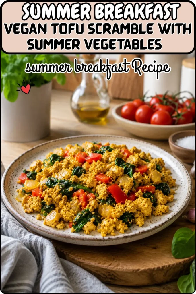 Vegan Tofu Scramble with Summer Vegetables