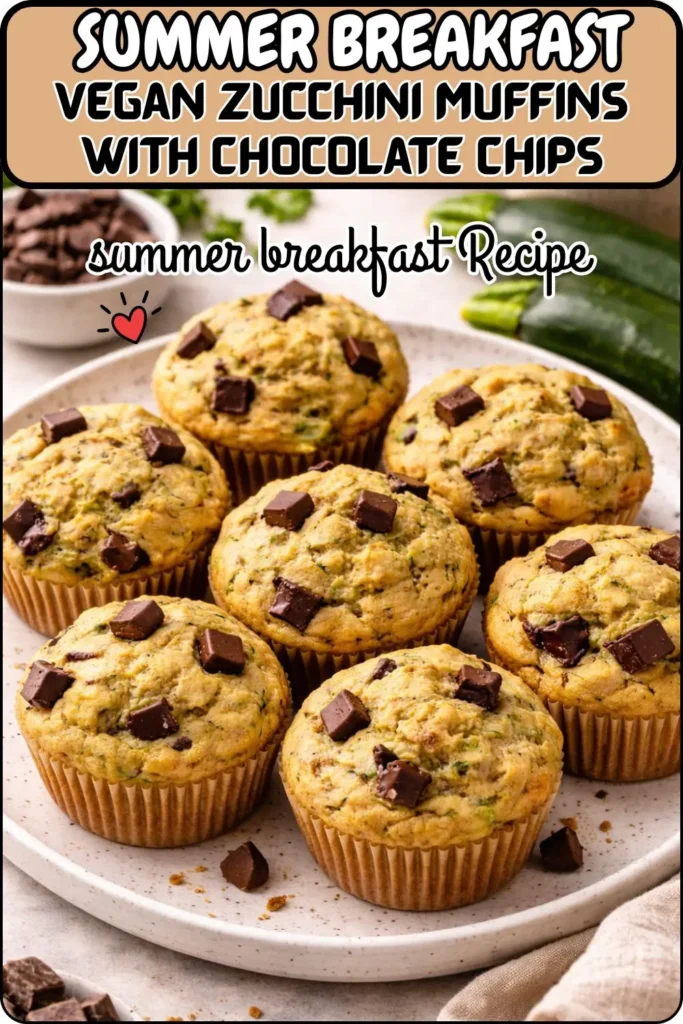 Vegan Zucchini Muffins with Chocolate Chips