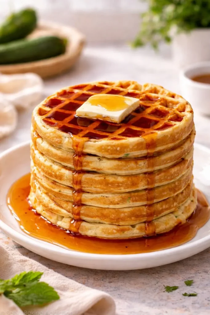 Vegan Zucchini Oat Waffles