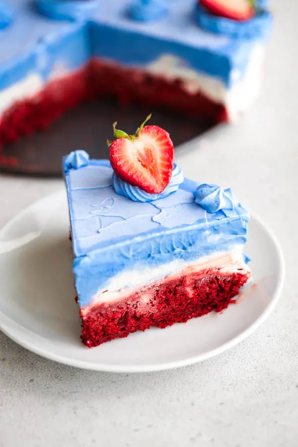 Simple Vegan Red-White-Blue Icebox Cake