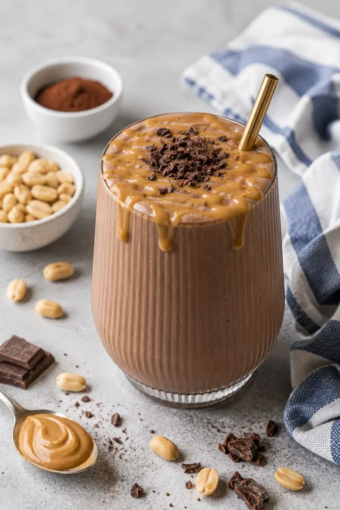 100% Vegan Chocolate Peanut Butter Protein Shake BreakfastÂ
