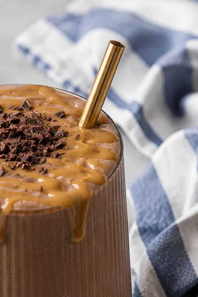 100% Vegan Chocolate Peanut Butter Protein Shake Breakfast