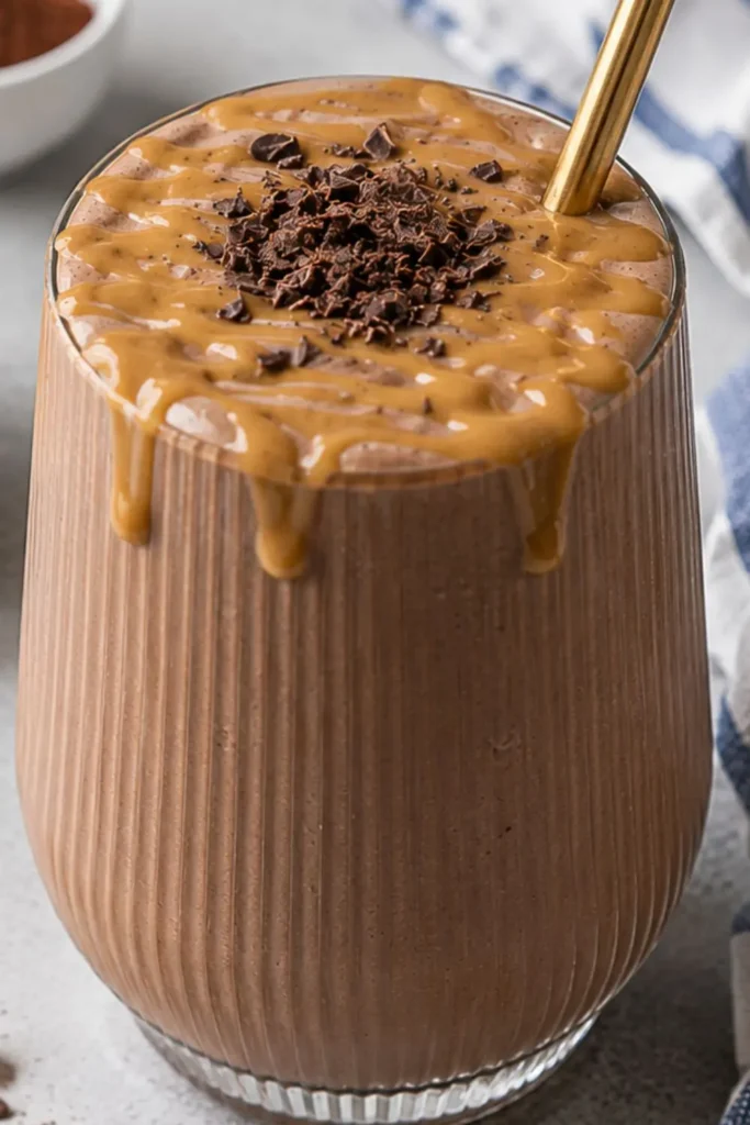 100% Vegan Chocolate Peanut Butter Protein Shake Breakfast