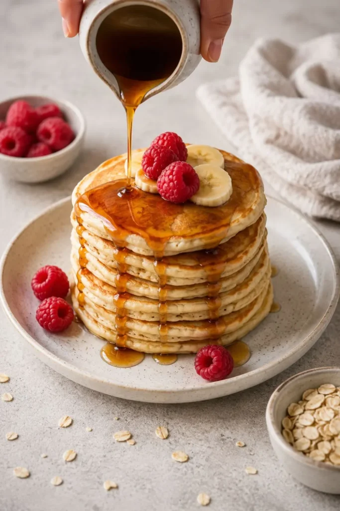 3-Ingredient Fluffy Vegan Oat PancakesÂ