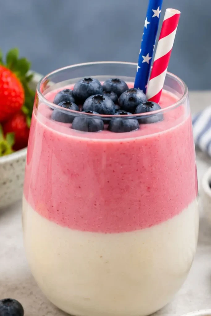 4th of July Patriotic Berry Vegan Smoothie