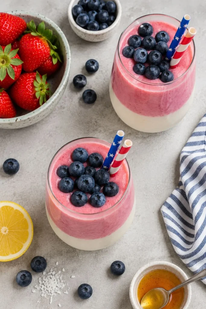4th of July Patriotic Berry Vegan Smoothie