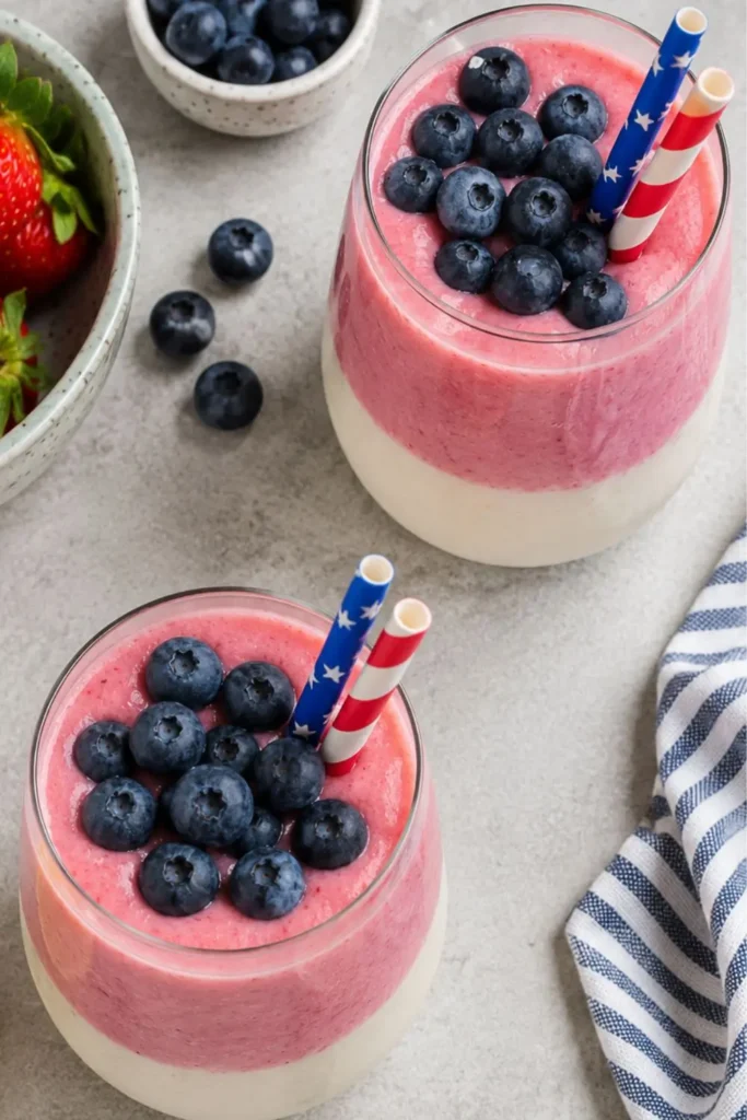 4th of July Patriotic Berry Vegan Smoothie The Layered Red-White-Blue Breakfast