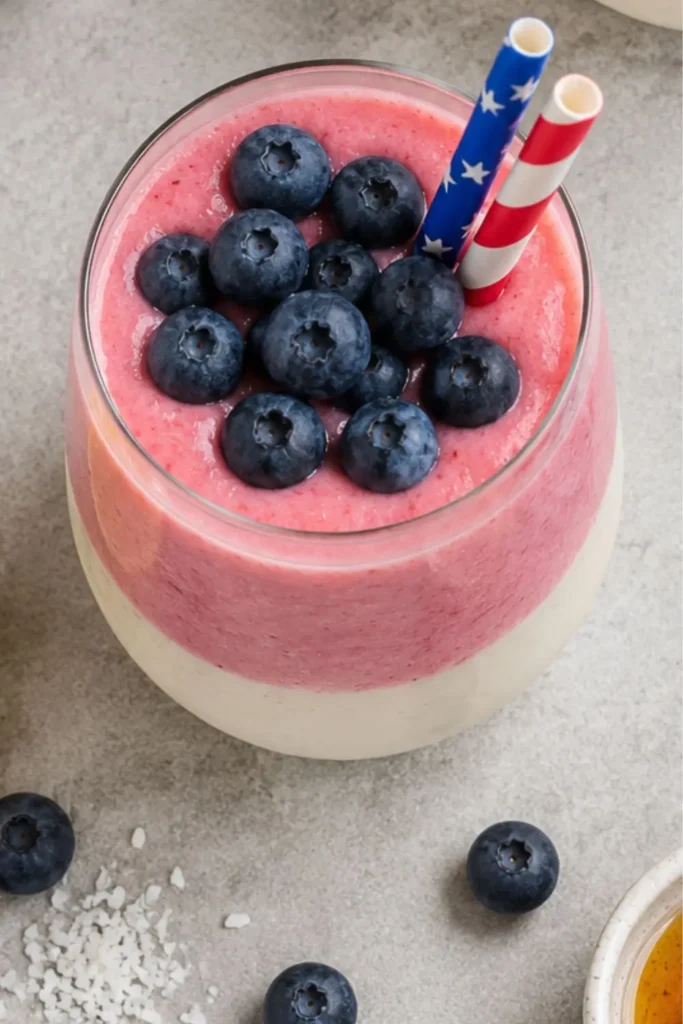 4th of July Patriotic Berry Vegan Smoothie