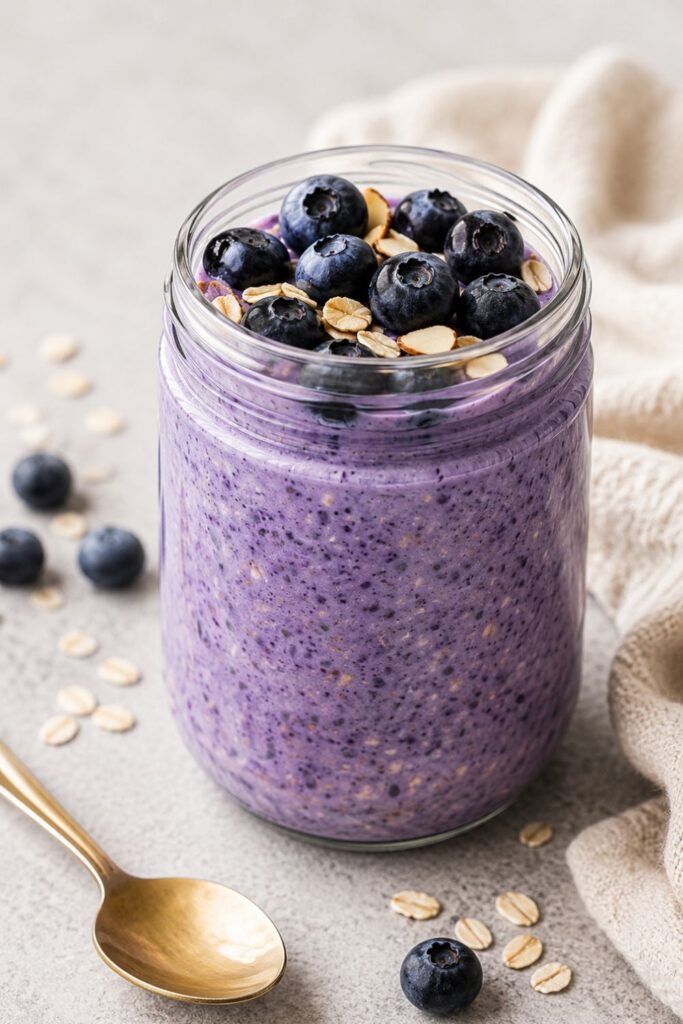 5-Minute Last-Minute Vegan Blueberry Overnight OatsÂ