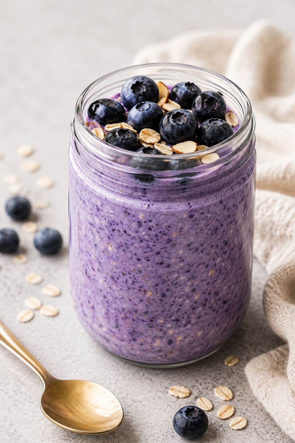 5-Minute Last-Minute Vegan Blueberry Overnight Oats