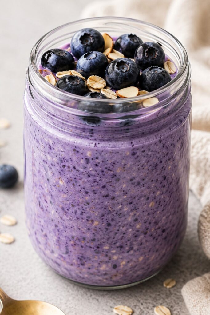 5-Minute Last-Minute Vegan Blueberry Overnight Oats