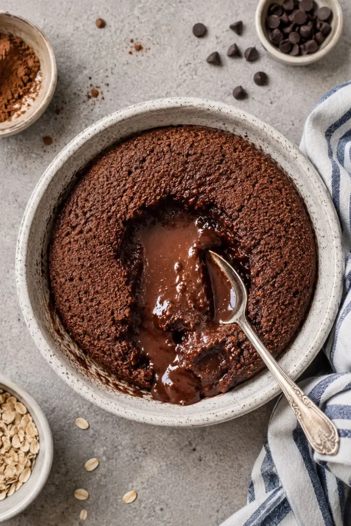 Blended Chocolate Lava Cake Vegan Oatmeal Bowl