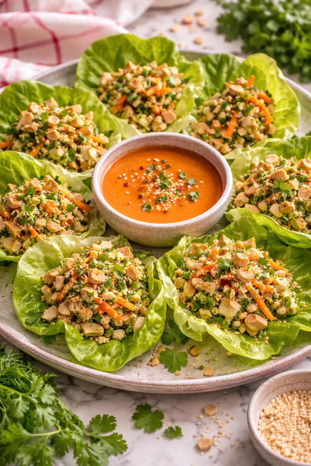 Buffalo Chickpea Lettuce Cups