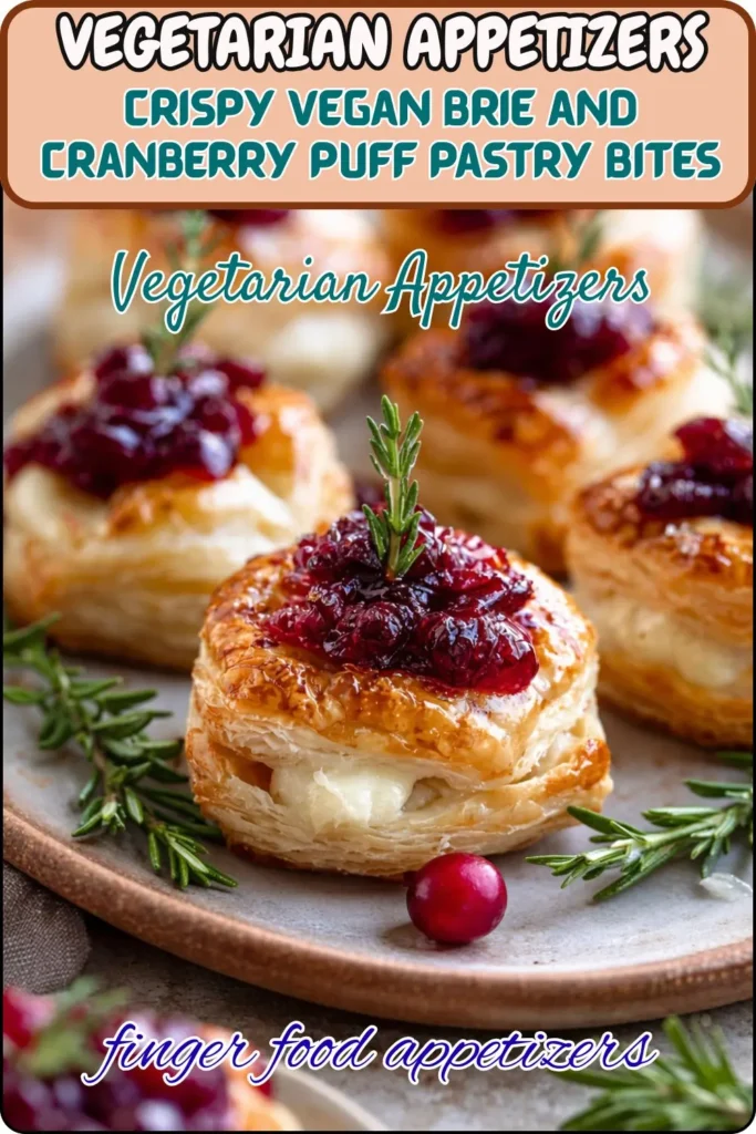 Crispy Vegan Brie and Cranberry Puff Pastry Bites