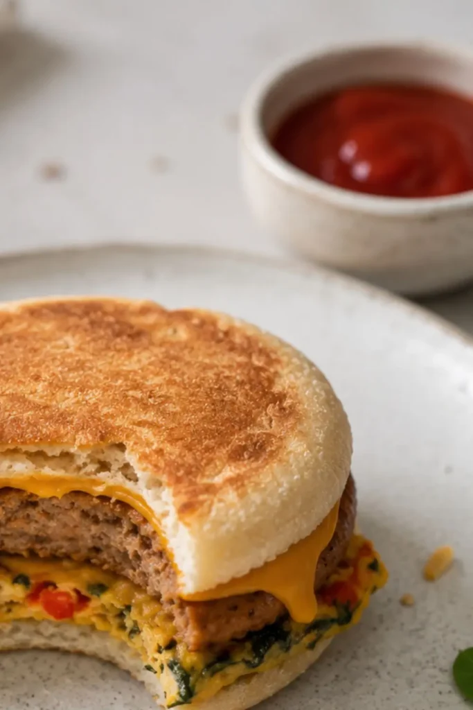Freezer-Friendly Vegan Sausage & Cheese Breakfast Muffin